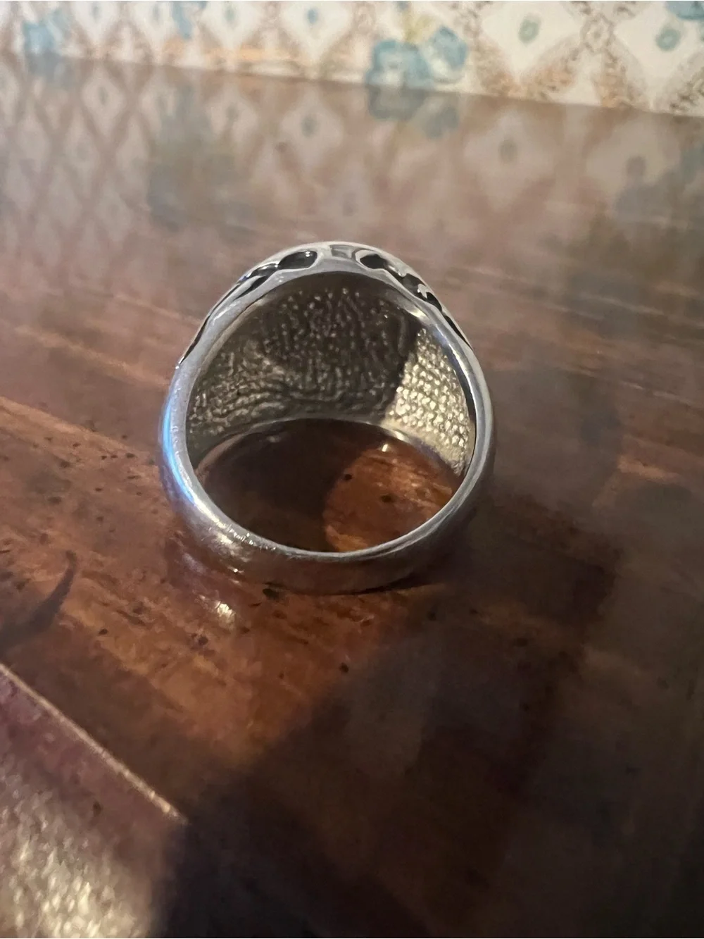 ⁠† Teutonic Templar Iron Cross Pattée Silver Ring - Black Enamel⁠
